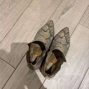 Dolce Vita Beige and Black Ankle Booties